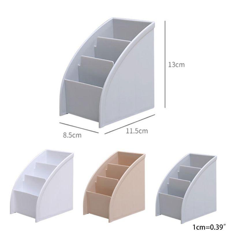 3 Grid Remote Control Box Cosmetics Desktop Storage Case Stand Holder Home Office Stationery Phone Organizer