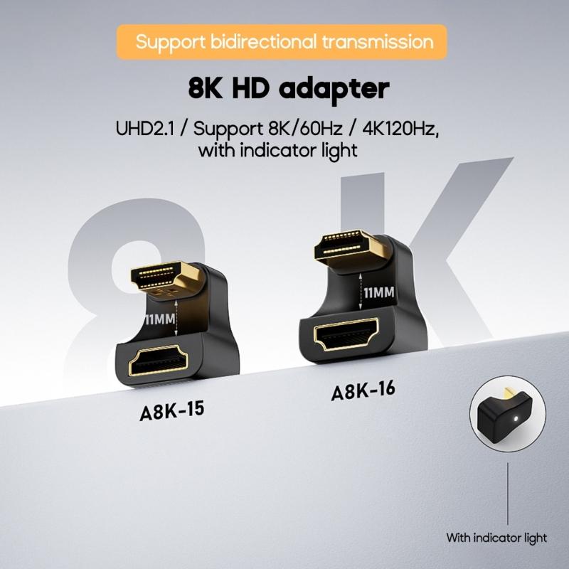 Adjustable HDMI-compatible Male To Female Adapter 180-Degree U-Turn Connector for TV Laptop Enhanced Viewing Experience