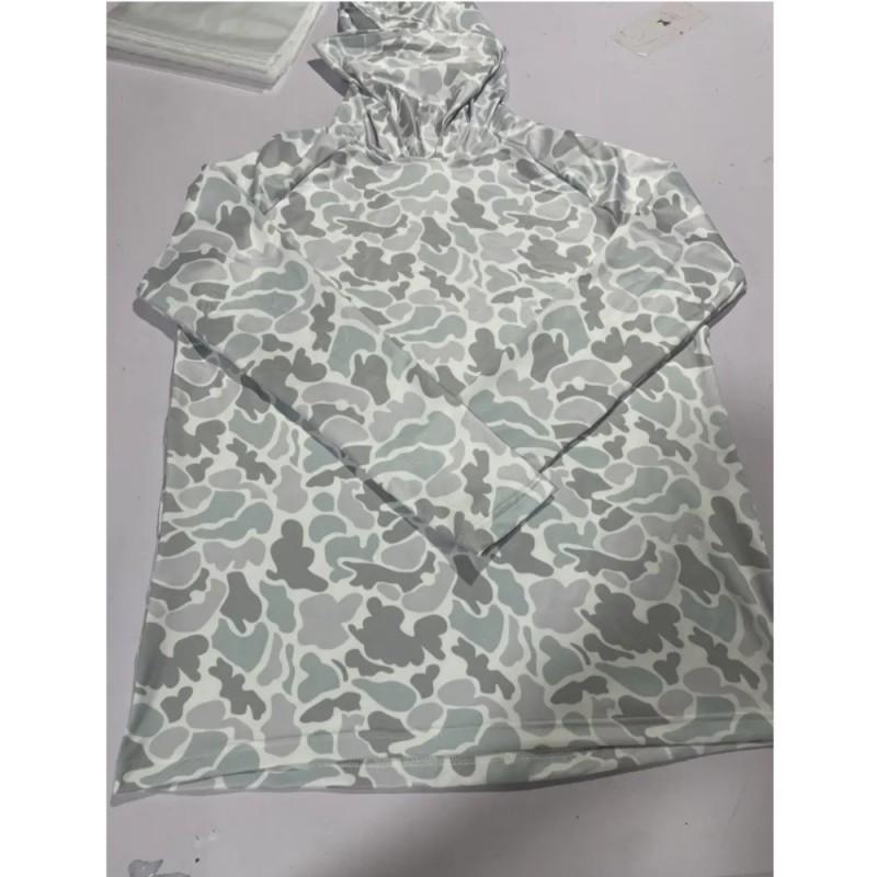 Men Women Quick Dry Fishing Shirt Long Sleeve Camo Hoodie Breathable Outdoor Angling Top Bamboo Fiber