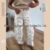 High-Waisted Polka Dot Cotton Pants