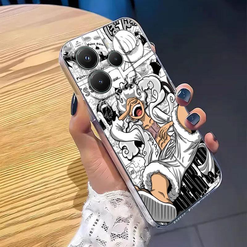 Japan O-One Piece Case For Xiaomi Redmi Note 15 14 13 12 11 Pro Plus Luffy Gear 5 Cover For Redmi 15C 15 14C 13C 12C Phone Cases