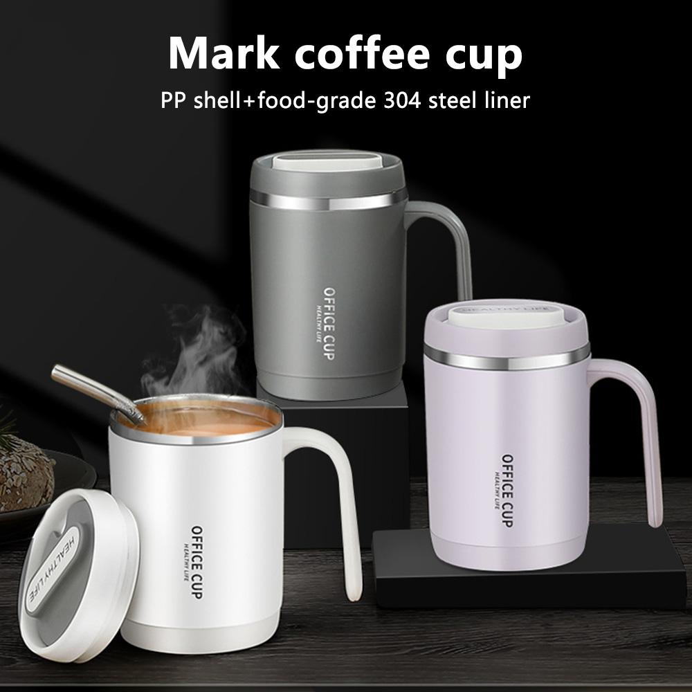 500ml Tumbler Met Deksel En Rietje Vacuüm Geïsoleerde Waterfles Mokken Koffiekopjes Roestvrijstalen Thermosbeker Melk Koffiekop