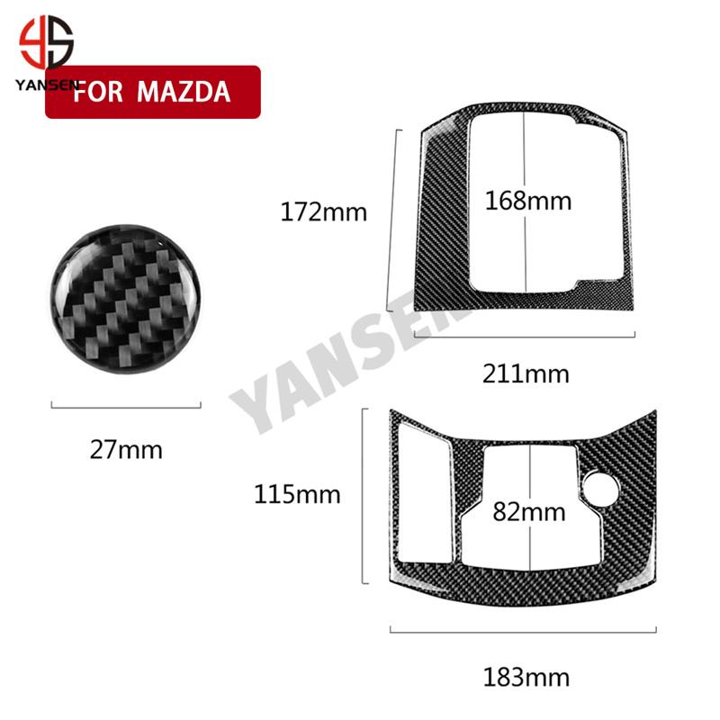 Car Center Control Gear Panel Cover Trim Carbon Fiber Sticker for Mazda CX5 2017-2024 Car Accessories