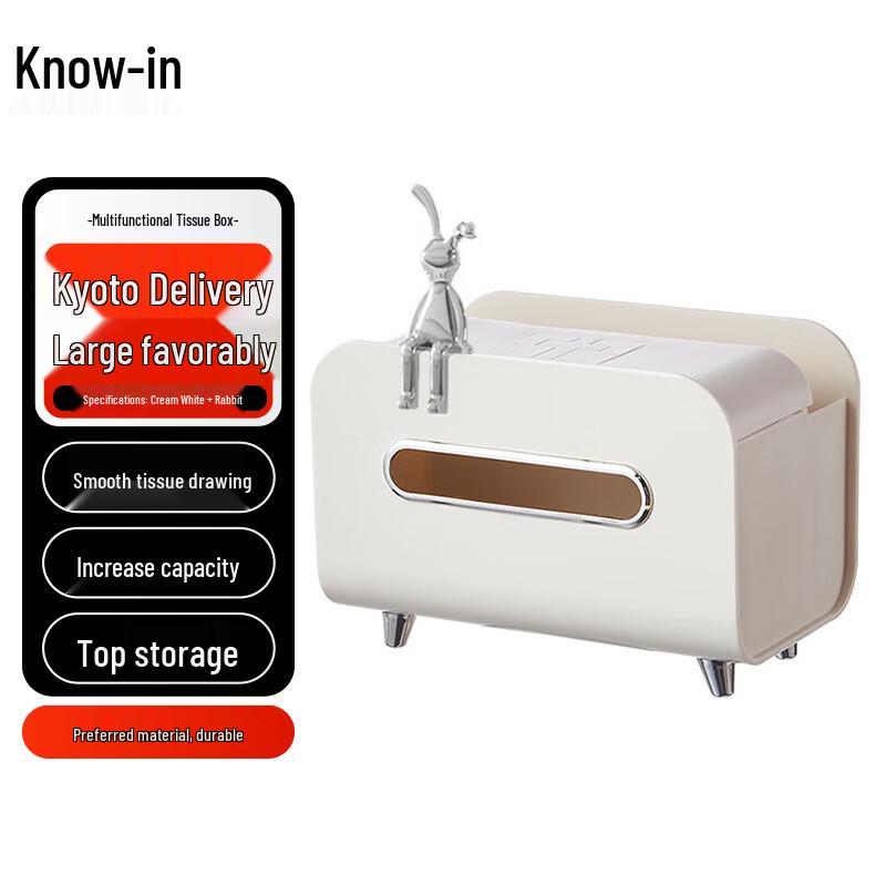 Zhifeng Multifunctional Desktop Tissue Box with Remote Control Holder