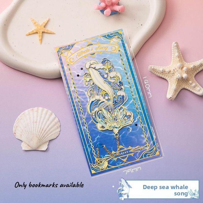 

1pcs Romantic and Dreamy Ocean Bookmark Gift Box Set Metal Book Clip Gift Give A Friend A Commemorative Small Gift
