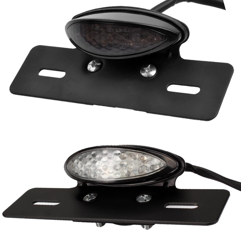 1PCS Motorcycle LED License Plate Bracket Tail Light Smoke For Yamaha TW200 XS650 XS750 XS850 Motorcycle Light