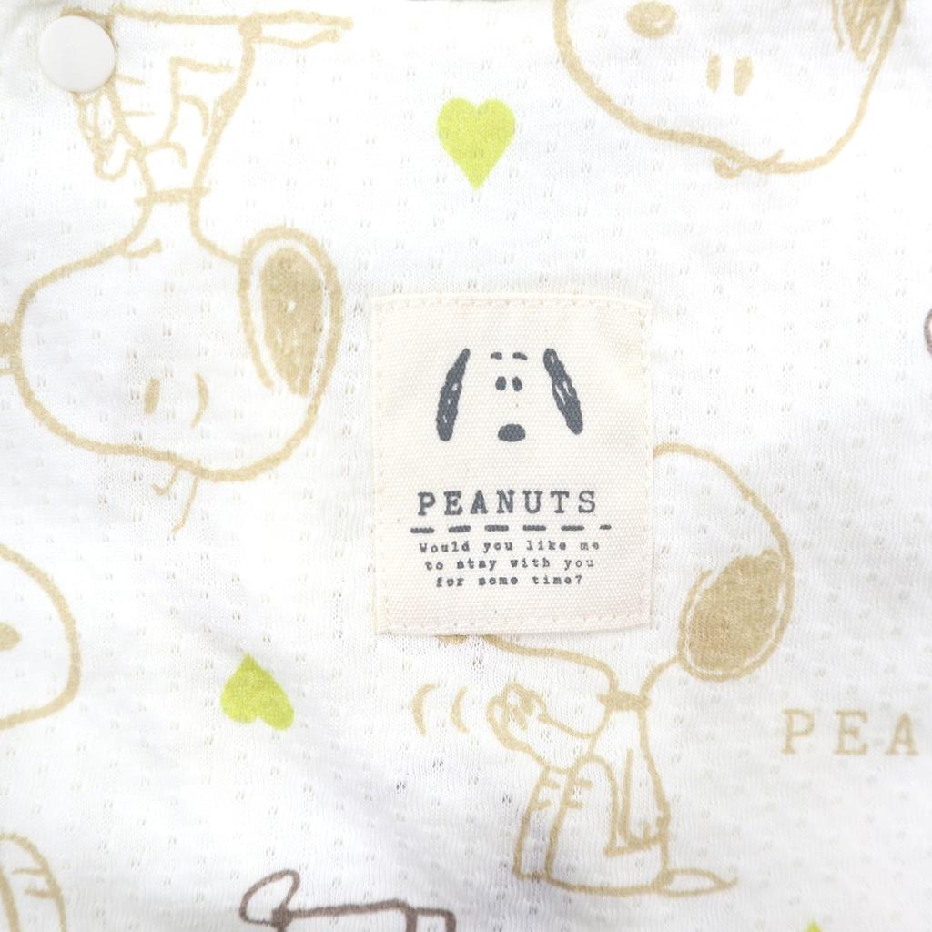 Snoopy Mesh Jersey Print Short Sleeve Front Opening Baby Clothes for Boys and Girls 215152618 [TAKIHYO] Pre-all All-over Off-White 50-60