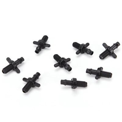 50 vnt. 4/7 mm skirstytuvo adapterio jungtis su spygliu ir sodo drėkinimo žarnų jungtimis 6 mm