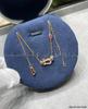 V Gold Rose Gold Full Diamond Horseshoe Bracelet and 8-Shaped Necklace Set