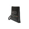 Gucci Print Retro Logo Print Wristband Leather Clutch Unisex Black