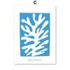 Toile d'art mural avec ligne Matisse Picasso bleue, feuilles de fleurs, peinture, affiches et imprimés nordiques, images murales pour décor de salon