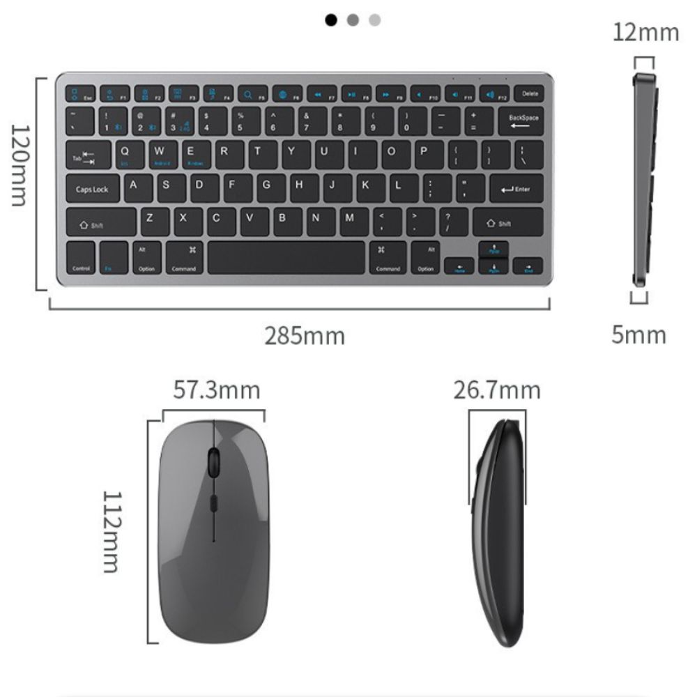 2.4G Wireless Keyboard Mouse Set 2 Modes Bluetooth 5.0 Keyboard Mouse Combo Ultra-thin Bluetooth Keyboard PC Accessories