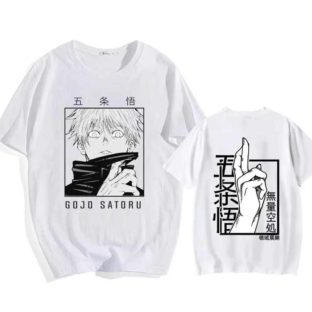 

2026 New Japanese Anime Punk Gojo Satoru Printed Loose Tshirt Harajuku Casual Y2k Streetwear Tops 4XL
