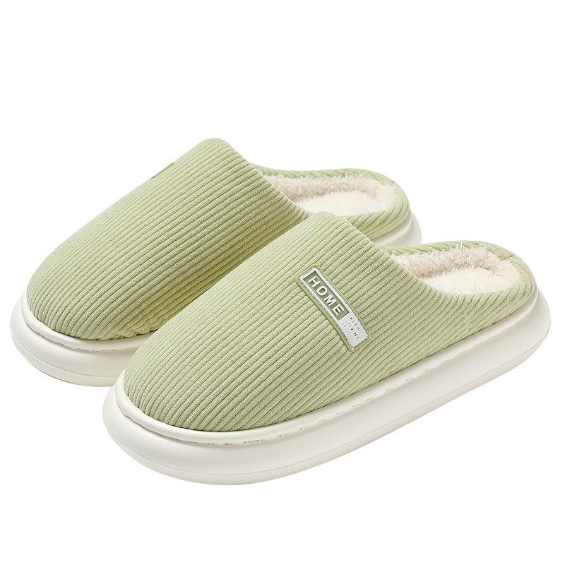 Couple home cotton slippers autumn and winter home indoor plush warm thick bottom bag head non-slip cotton mop