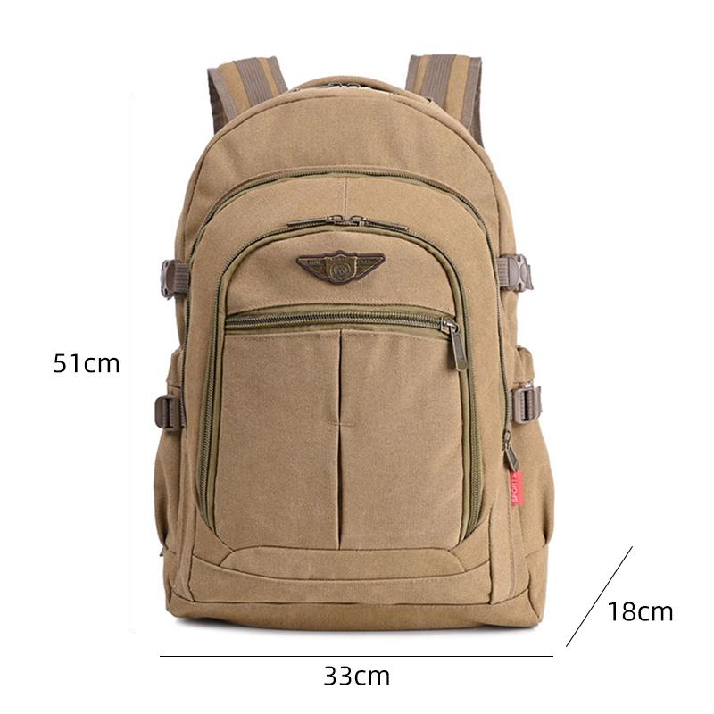 Waist Support Extra Durable 50L Canvas Backpack Men's Large-Capacity Outdoor Backpack Durable Travel Pack