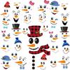 1 Set Traditional Style Cartoon Snowman Face Decals Reusable For Snowmen Theme Decal Set Detachable PVC Wall Decor