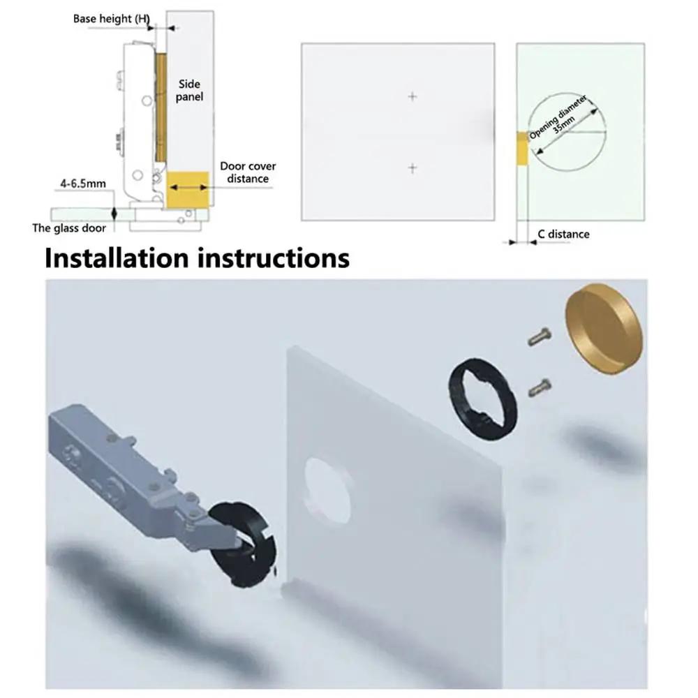 2PCS Interior No Hole Hardware Window Accessories Cabinet  Hinge Clip Glass Door Hinge Furniture Supplies