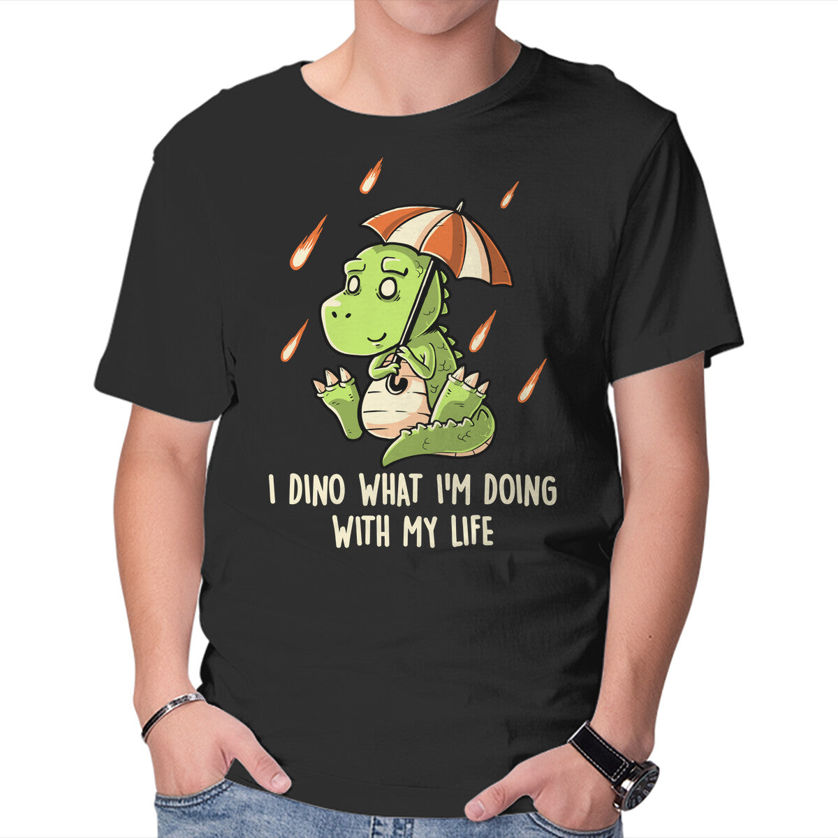 Unisex Crew Neck T-Shirt I Dino Graphic Short Sleeve Casual Tee M