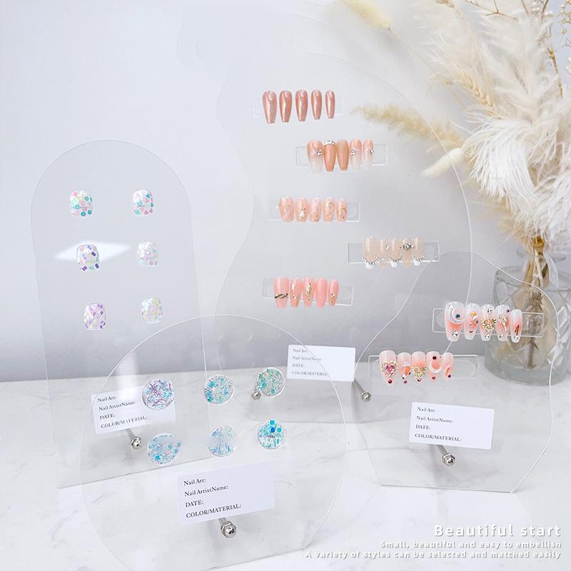 Nail Art Display Board False Nail Tips Sample Acrylic Practice Board Fingernail Polish Stands Showing Manicure Tool