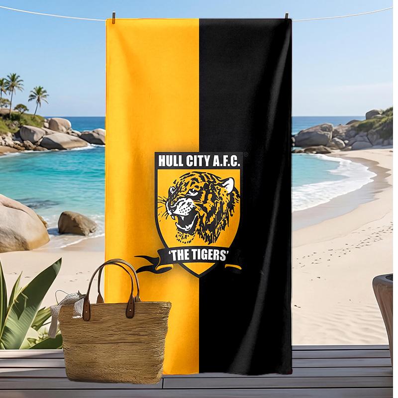 Hull FC Aufdruck Strandtuch Weich Tragbar Schnell?Trockenes Handtuch für Pool Sommerurlaub Outdoor Sport
