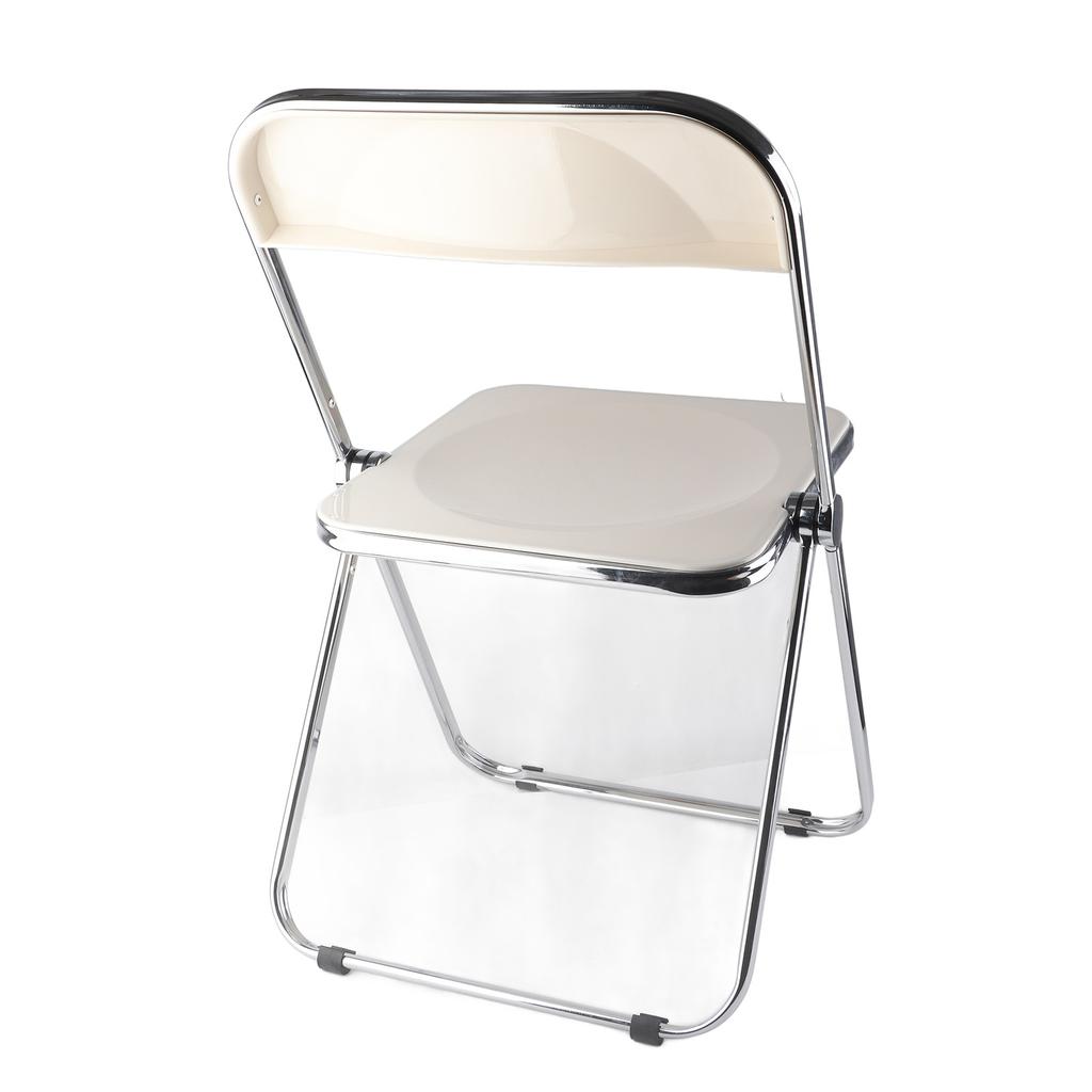 Folding Chair INS Style Folding Design Transparent Durable Sturdy Metal Foldable Chair for Party