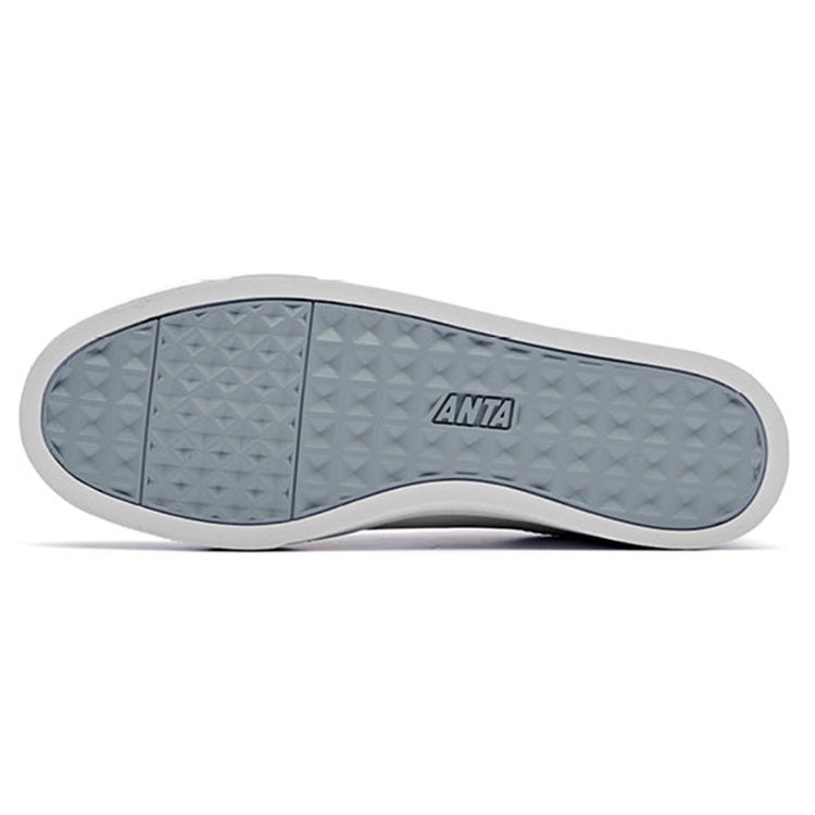 Anta Casual Simple Slip-Resistant Shock-Absorbing Durable Lightweight Low-Top Skate Shoes Men Sneakers White Gray 91628004-5