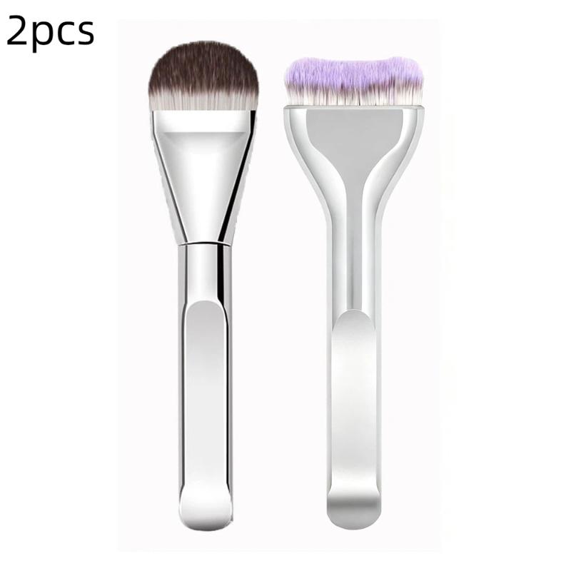 1/2 Pcs Ultra Thin Foundation Brush Synthetic Bristles Precision Application For Liquid Cream Streak Free All Skin Types Tools