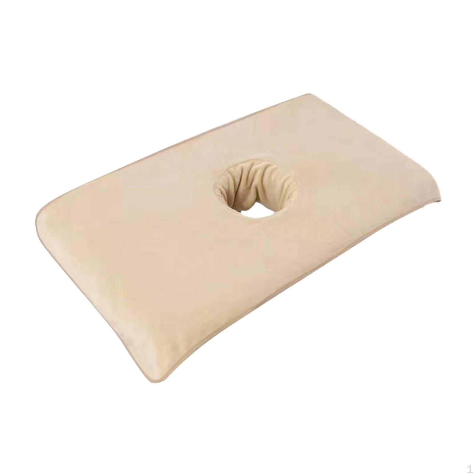 

Полотенце с отверстием для лица для массажных столов, чехол для косметических процедур бежевый