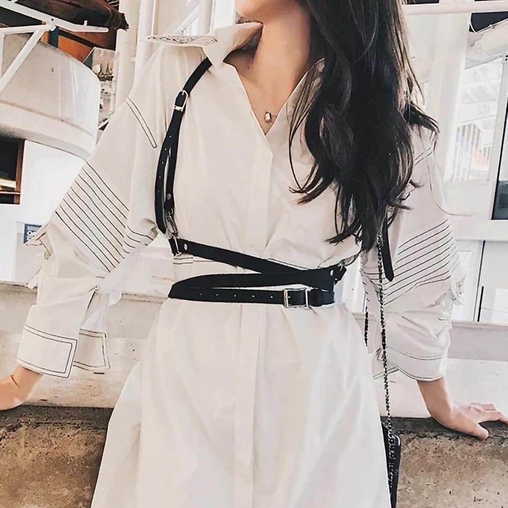 Ham de corp din piele PU, corset de talie și accesoriu de legare cu șnururi