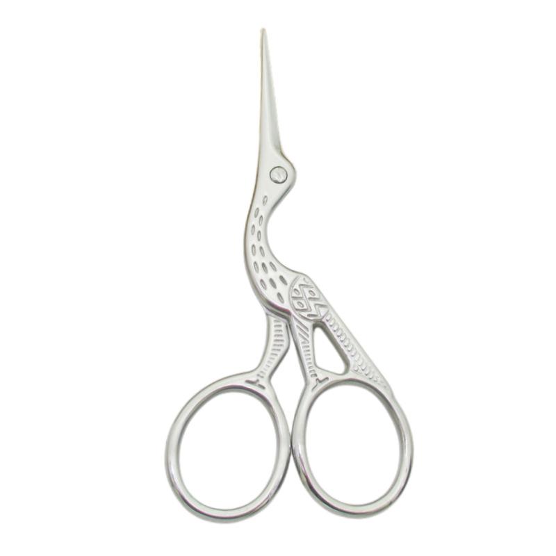 

1pc Retro Crane Shaped Eyebrow Trimmer Scissors Nose Hair Vintage Facial Makeup Scissors Stainless Steel Nail Manicure Tools