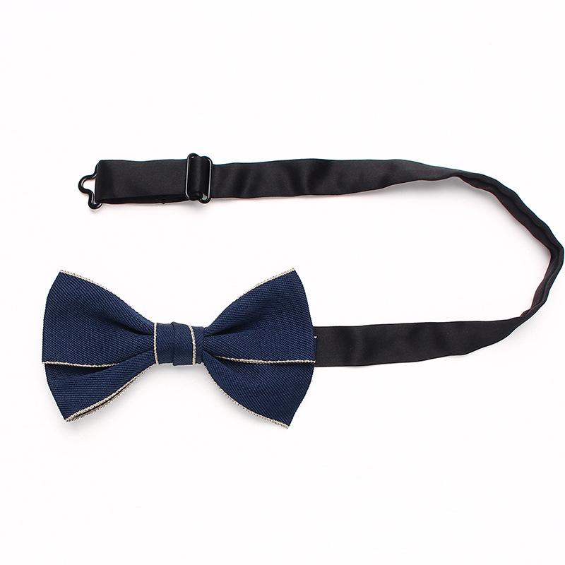 Dress Double Men'S Bow Tie Solid Color British Business Bow Tie Wedding Best Man Wedding Shirt Bow Tie