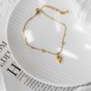 316L Stainless Steel Fashion High-end  Embedded Zircon Love Heart Ankle Ornaments Charm Beaded Chain Anklet For Women