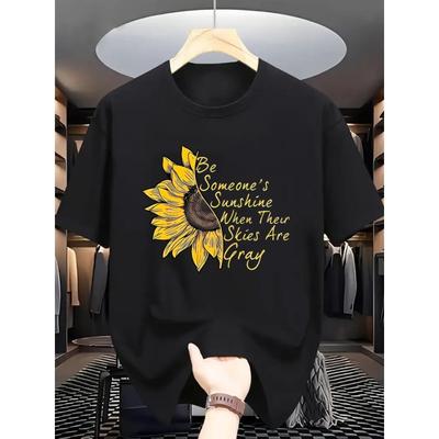 European Sizes Summer Men'S Fashion Short-Sleeve T-Shirt with Letter Pattern Print