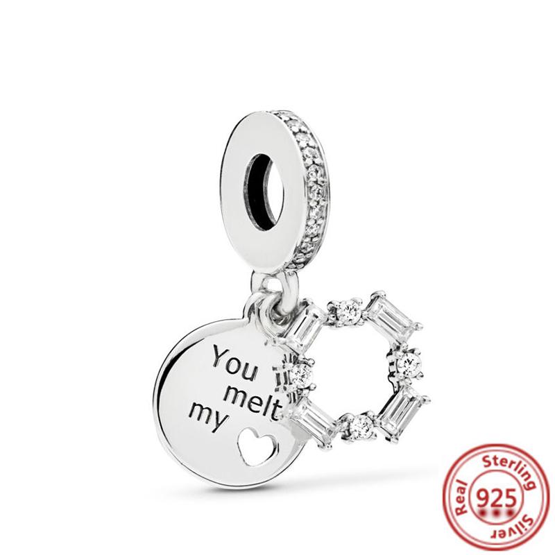 Passend für Original Pantaro Armband Damen DIY Zirkon Geschenk Neu Authentisch 925 Kupfer Herz Krone Eiffelturm Liebe Schlüssel Anhänger Perlen