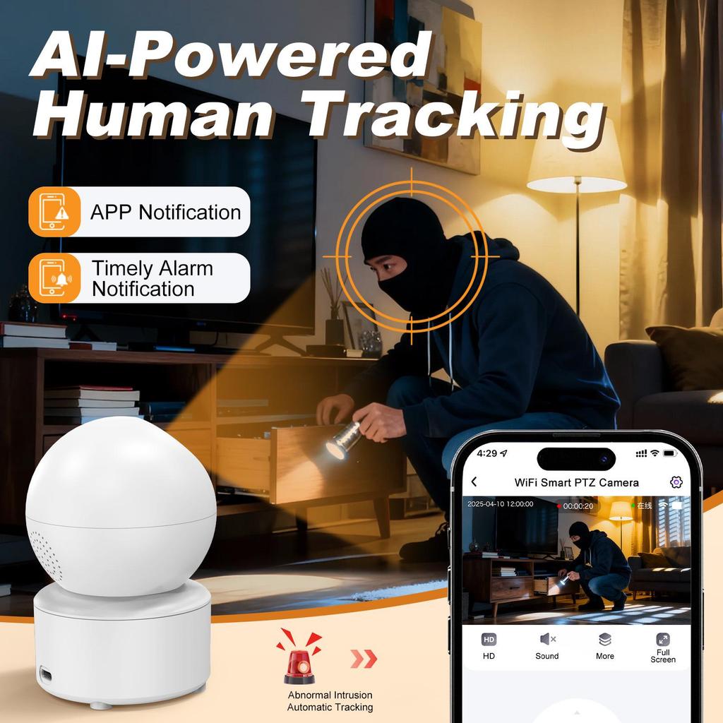 Smart Wireless HD Security Camera with Full-Color Night Vision & Two-Way Talk