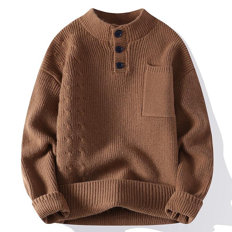 

New Japanese retro sweater men s autumn and winter knitted sweater men s inner bottoming sweater pullover sweater 3XL