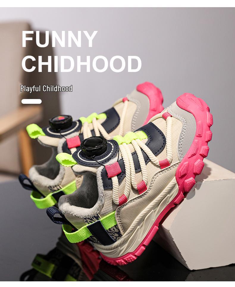 Boys' Winter 2024 Running Shoes: Soft Sole, Velvet-Lined, Casual Sneakers for Big Kids