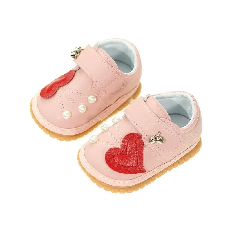 Children Shoes Lovely Heart Baby Soft Soled Walking Shoes Designer Comfort Anti Slip Casual Shoes Daily Versatile Girls Sneakers