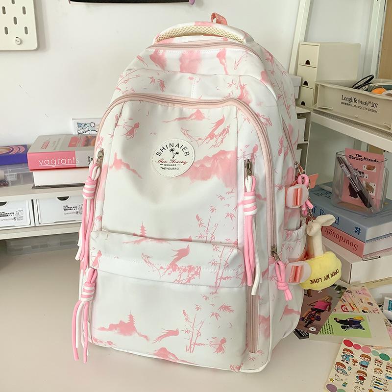 Children's schoolbag Elementary school student Junior high school girl college student Printed backpack