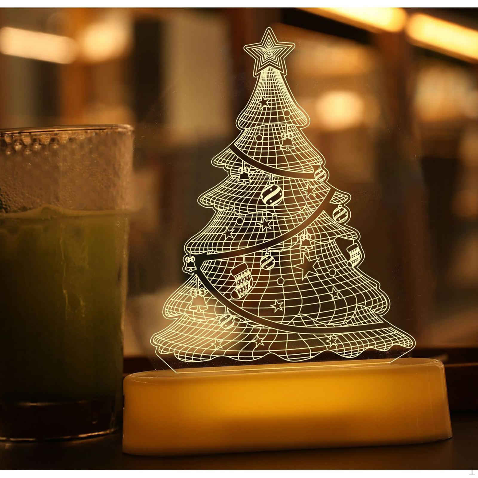 

Рождественский акриловый ночной светильник, украшение для стола, декор для дома Christmas Tree