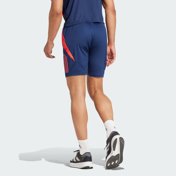 Adidas Manchester United Tiro 24 Training Shorts Striped Print Mid Waist Elastic Casual Shorts Men Shorts Night-Blue IT2027