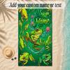 Frog Theme Soft Beach Towel Personalized Custom Name Text Towel Portable for Beach Pool Travel