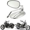 2Pcs Motorrad Oval Chrom Rückansicht Glas Spiegel Für Ducati Ktm Kawasaki