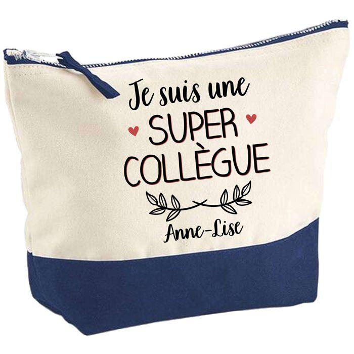 Trousse de maquillage - PLANETEE - Anne-Lise Super Collègue - Grand format - Coton Sublimation HD - Fabriquée en France