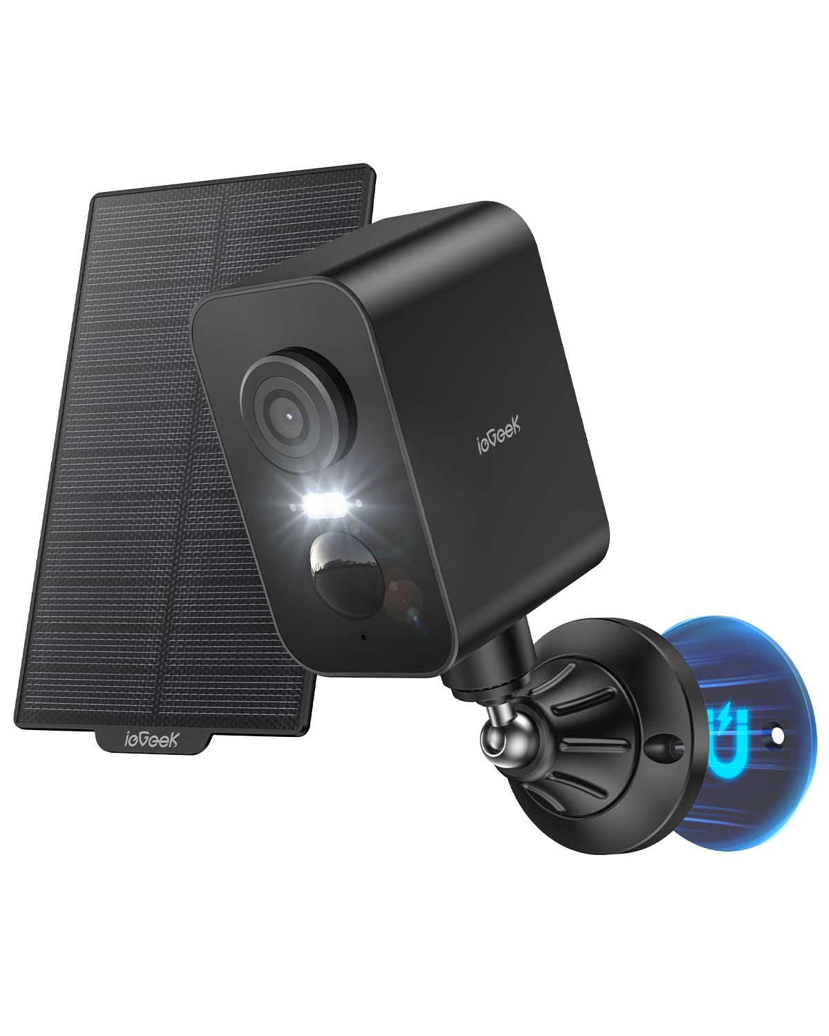 

ieGeek Outdoor Solar Security Camera with Powerful Magnetic PTZ and No Drilling Nighttime Color Night PIR Human Outdoor Solar Security Completely No чорний