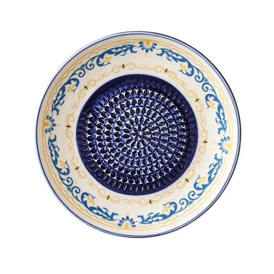 Ceramic Garlic Grinder Plate Bowl, Manual Ginger Fruit Zester Grater Dish, All-in-One Prep Mixing Serving Tray, Modern Minimalist Kitchen Tool