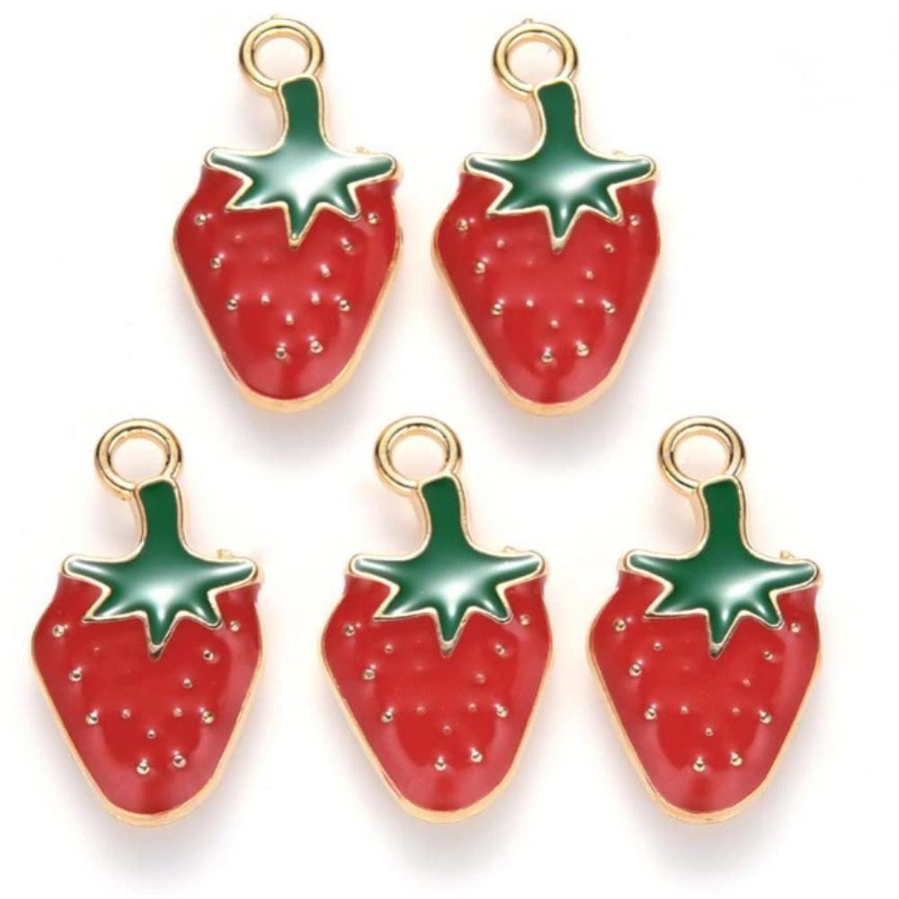 

Красно-красные подвески с клубникой 20*10 мм, милые эмалированные подвески с клубникой, изготовление ювелирных изделий