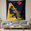Trombone Player Spotlight Tapestry Wall Hanging, Jazz Music Silhouette Art, Music Wall Decor for Bedroom Living Room Dorm