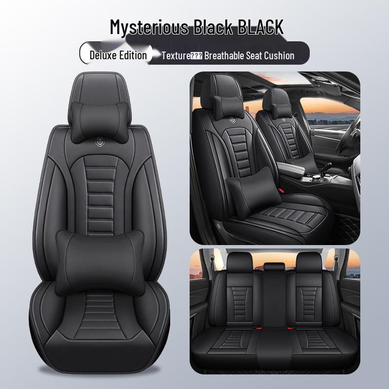 All-Season Universal Five-Seater Leather Car Seat Covers: Full Coverage Mats for Driver, Passenger, and Rear Seats