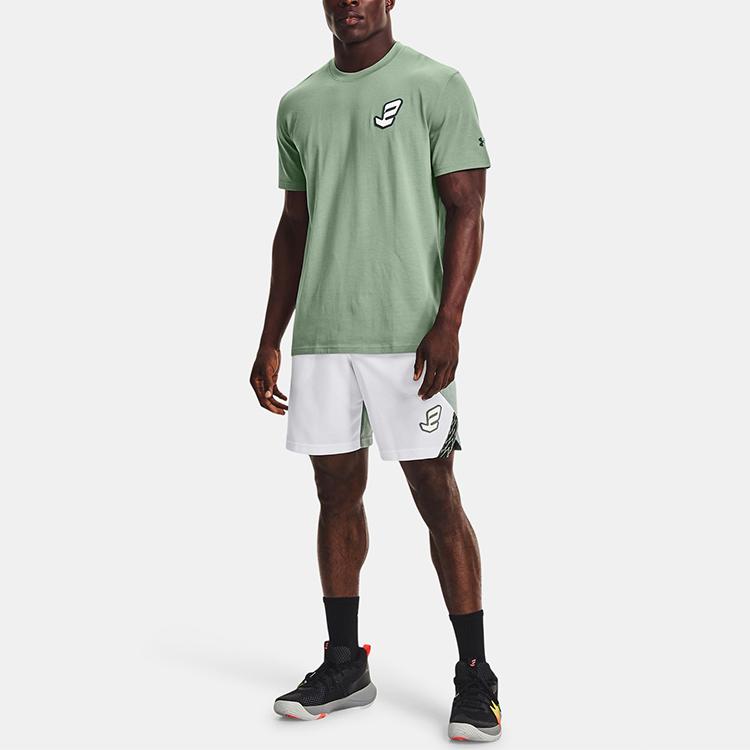 Under Armour Solid Color Straight Leg T-Shirt Men tops Lime-Green 1366535-348